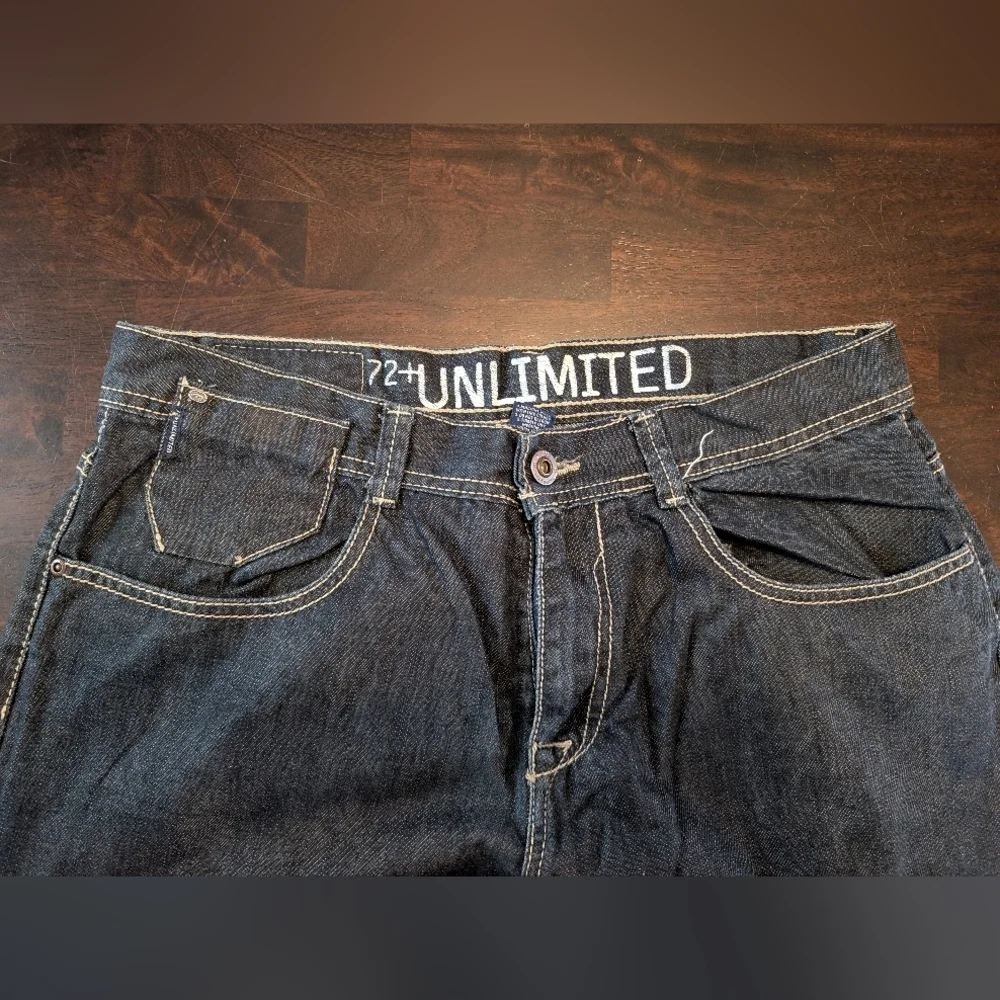 Ecko Unlimited Men's Y2K Loose Jeans in Dark Wash, 34x30